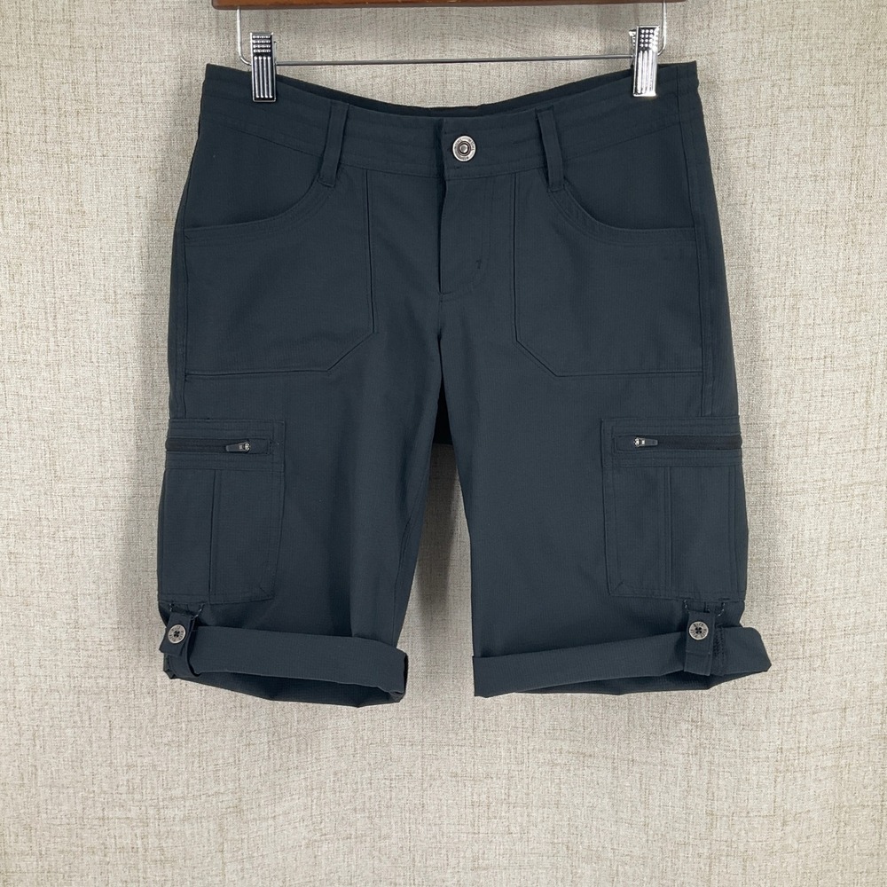Kuhl Cargo Shorts Womens Sz 2 Gray Roll Up Hiking Utility Outdoor Gorpcore